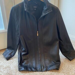 EllenTracy Black Leather Jacket